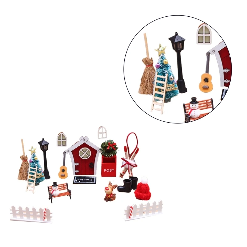 

Симпатичный развивающий кукольный домик, миниатюрная рождественская игрушка, аксессуары для ролевых игр
