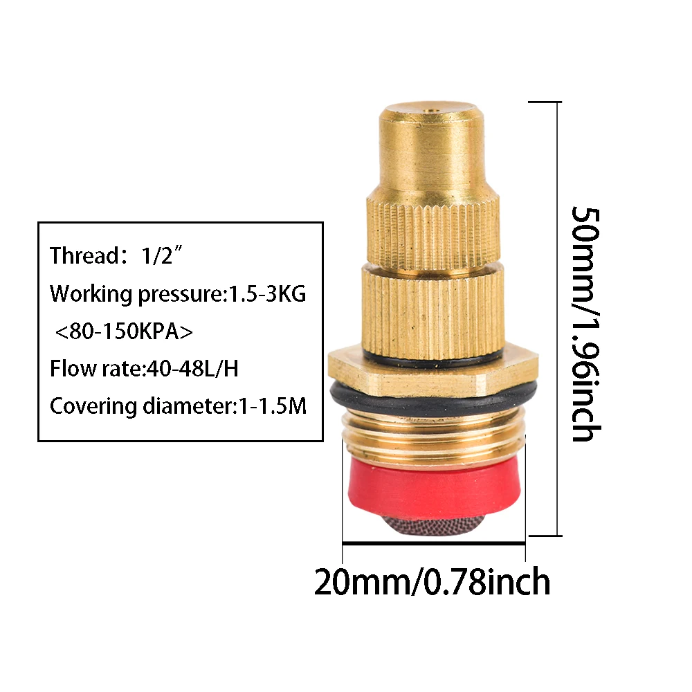 

Brass Mist Sprinkler Nozzle 1/4" 1/2"