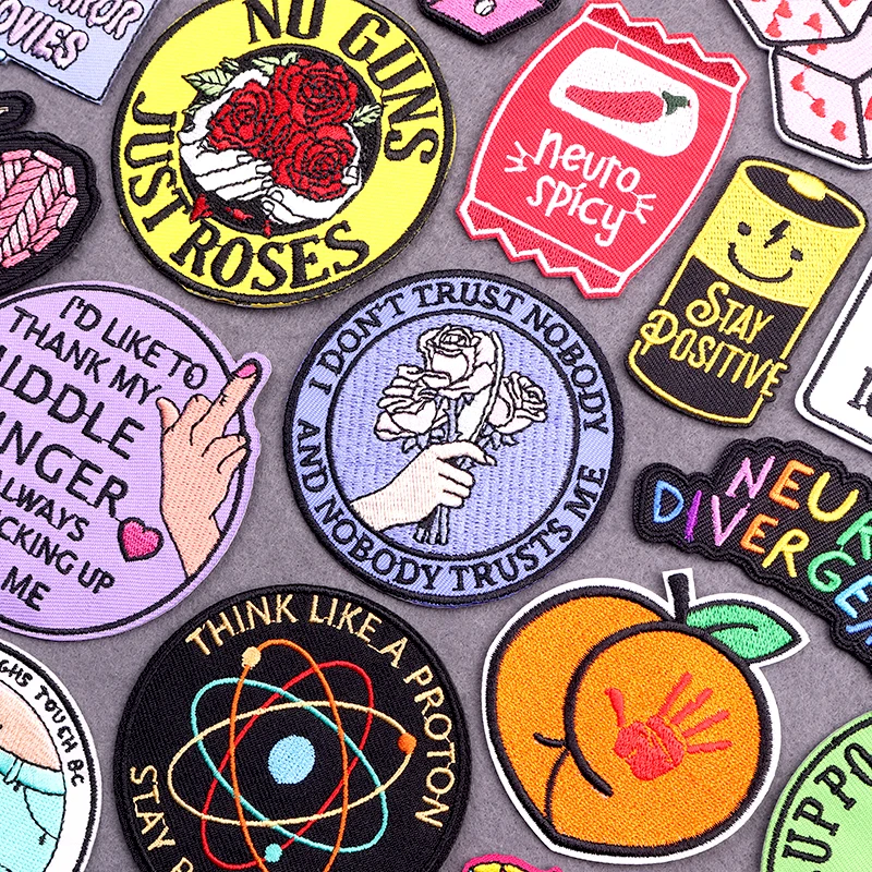 Нашивки с вышивкой со слоганом термоклейкие нашивки на одежду надписью плавкий