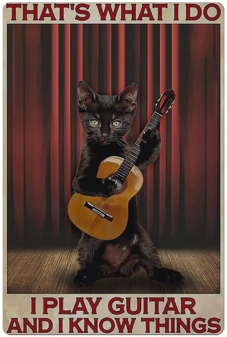 

Винтажный декор, металлический жестяной знак, это то, что я играю на гитаре, и я знаю вещи для гостиной, домашний декор для стен