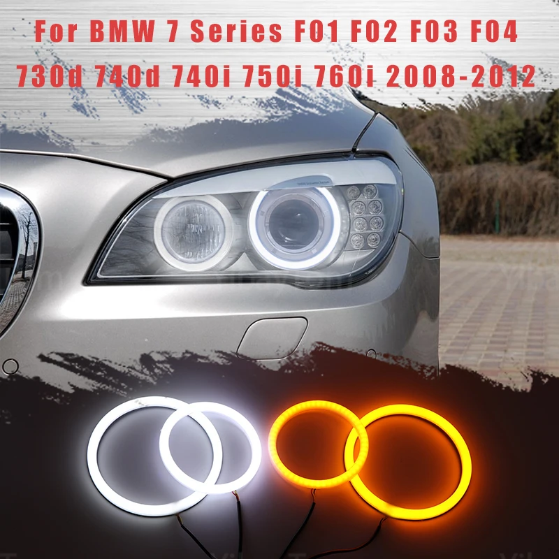 

LED SMD Cotton Light Switchback Angel Eye Halo Ring DRL Kit for BMW 7 Series F01 F02 F03 F04 730d 740d 740i 750i 760i 2008-2012
