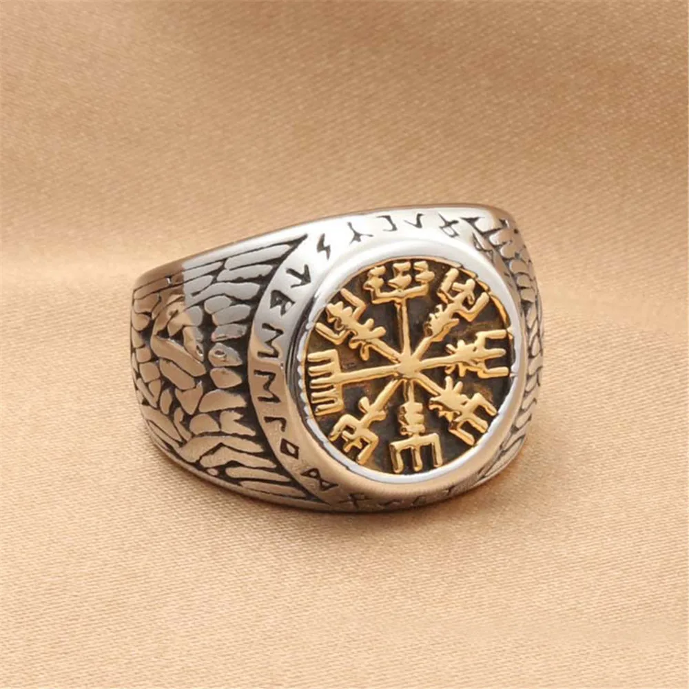 

Men's Vintage Titanium Viking Direction Pointer Ring Jewelry Gift Size 7-13