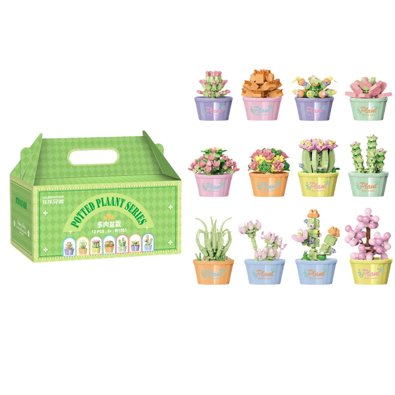 Букет цветов мини-сделай сам строительные блоки игрушки для детей кирпичи