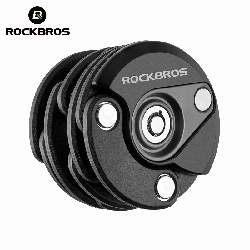 

ROCKBROS High-Security Anti-Theft Portable Cycling Bike Lock With Keys Bicycle Lock Chain Lock With Mount Bracket Accessories