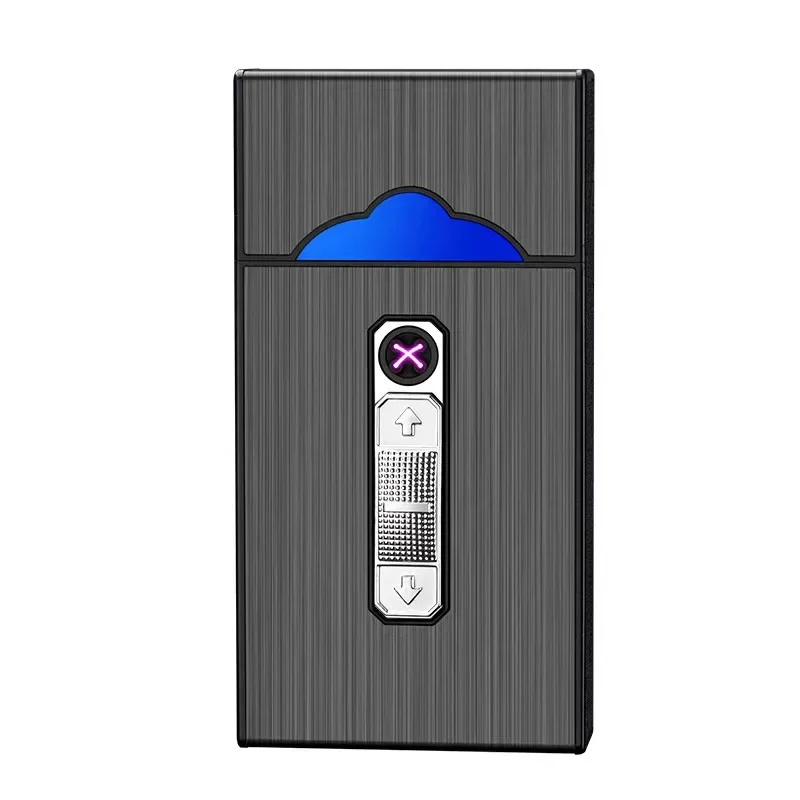Новый USB-перезаряжаемый портсигар, прикуриватель, нагревательный провод, вмещает 20 тонких сигарет, коробка для хранения сигарет с зажигалкой (art.: 3920cd0cb434d) - 3920cd0cb434d