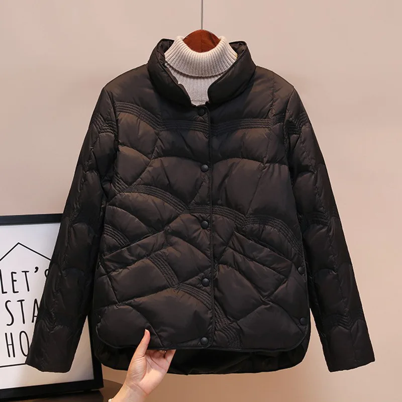 Winter Coat for Women Parkas Down Cotton Jacket Short Fashion Stand Collar Lightweight Outwear Ry*