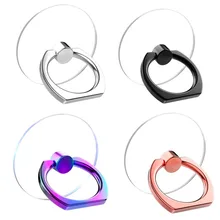 Transparent  Cell Phone Ring Holder Stand 360° Degree Rotation Clear Finger Grip Kickstand Compatible iPhones or Phone Case
