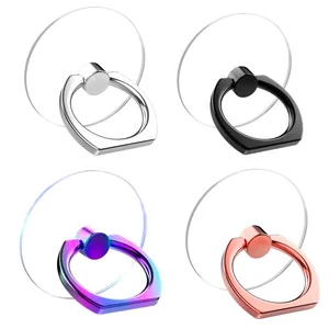 transparent cell phone ring holder stand 360° degree rotation clear finger grip kickstand compatible iphones or phone case free global shipping
