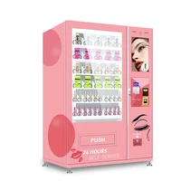 pink custom eyelashes vending machine for false lashes jewelry hair lash cosmetics vending machines beauty sale with led screen
