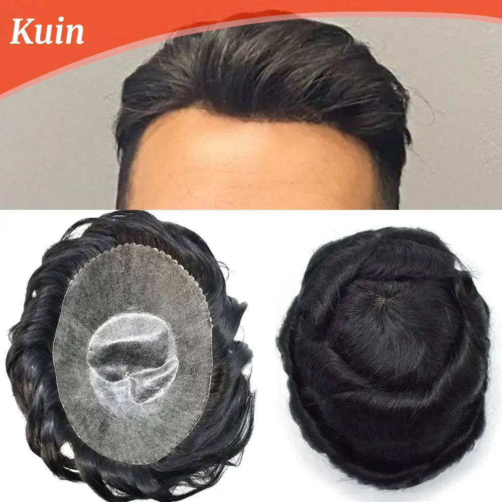 Парик мужской из ПУ кожи 100%-120 плотности 130% Замена человеческих волос