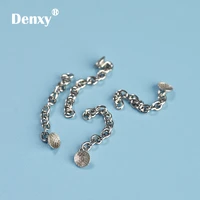 denxy dental high quality orthodontic lingual button with chain dental silver round mesh base lingual traction chain
