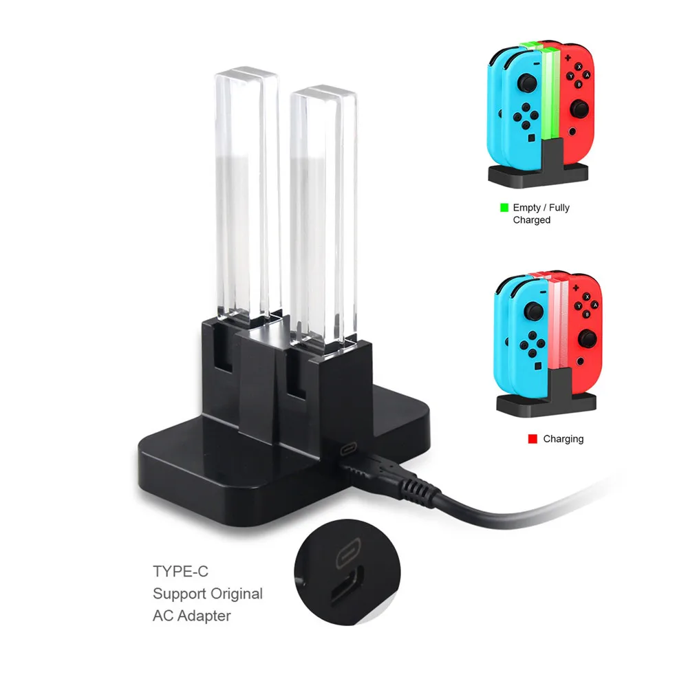 Зарядная док-станция для Nintendo Switch 4 джойстиков Joy Con в 1