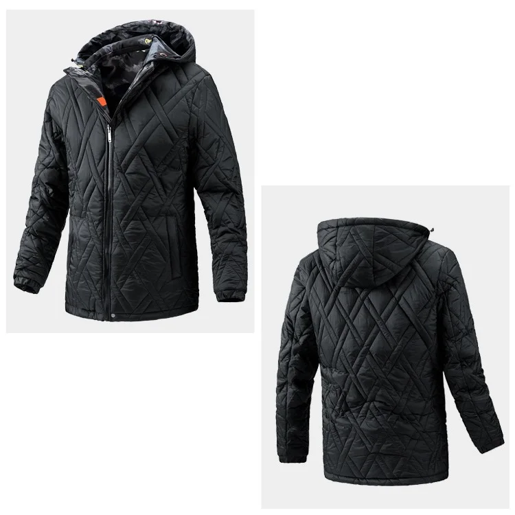 Men's Fashion Mid Length Reversible Wear hooded Jacket Outdoor leisure thickened camouflage warm jacket winter coat men 2022