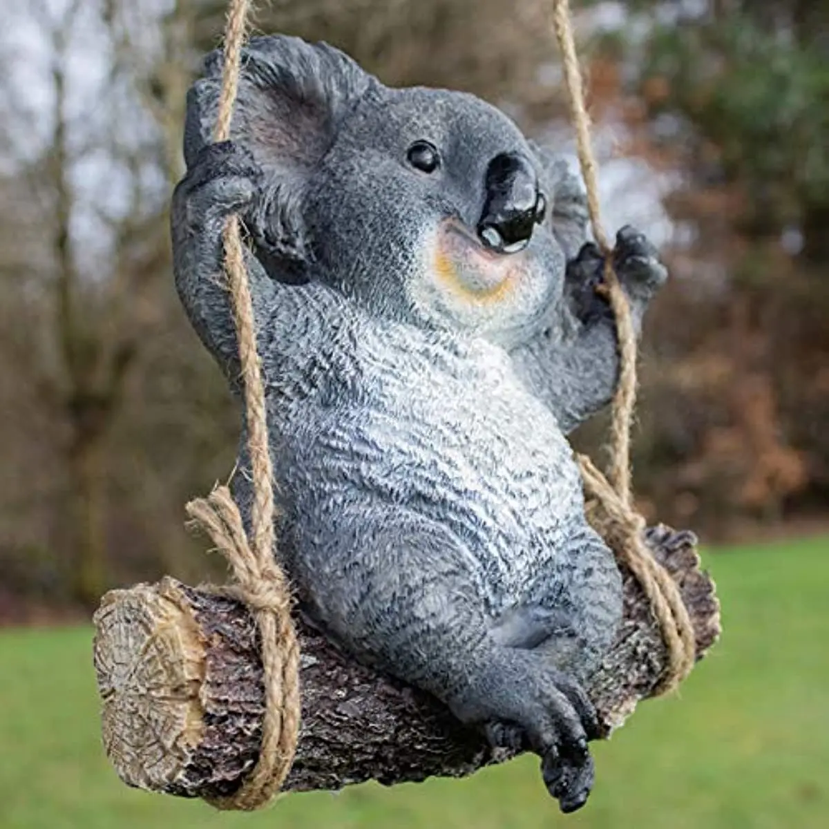 

garden mile Swinging Koala Bear Resin Garden Ornament Swing Koala Indoor Outdoor Sculpture Statue Ornaments Decor