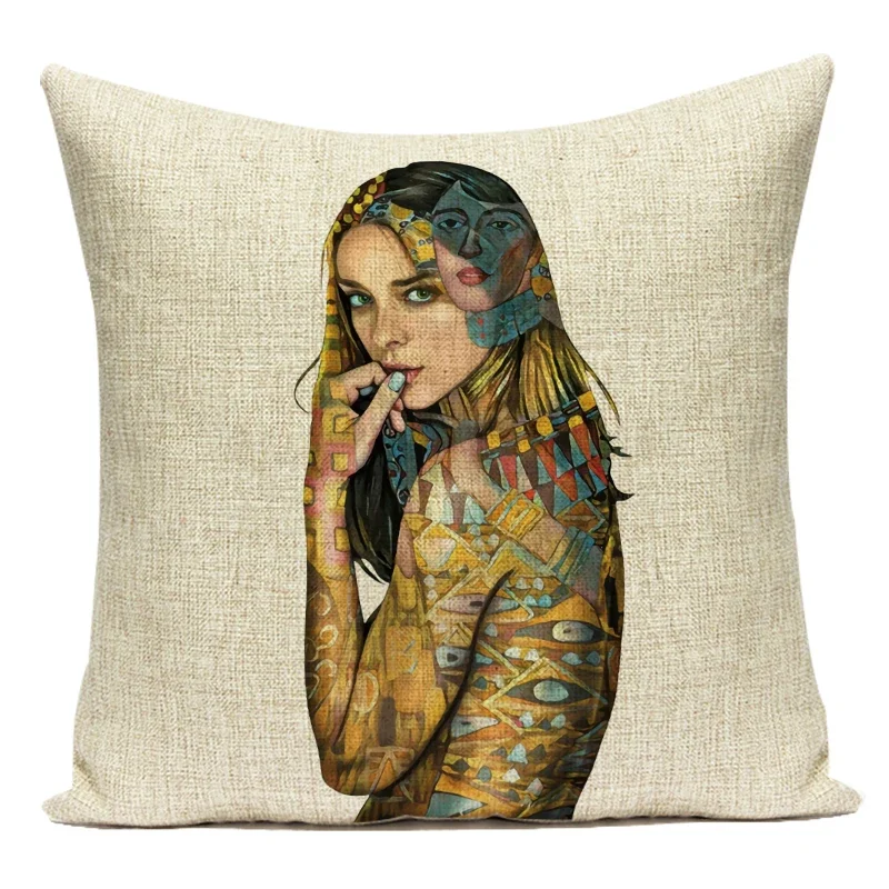 Модные абстрактные декоративные подушки в стиле ретро