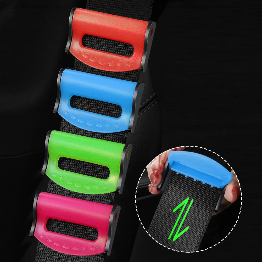 

Universal 4 Colors Car Seat Belts Anchor Adjustable Auto Stopper Buckle Car Afety Adjustment Clip Plastic Clip Car Accessories