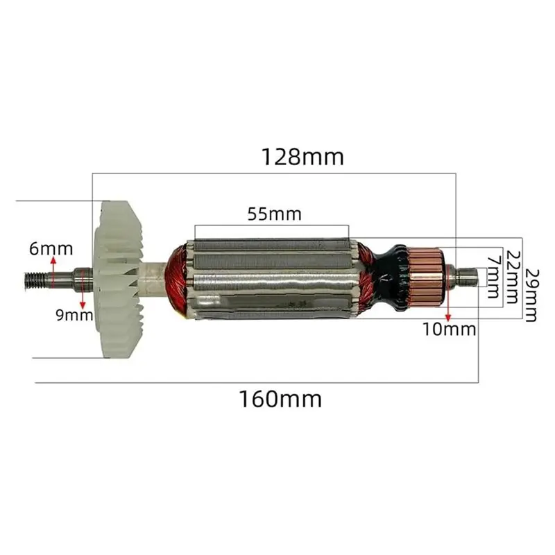 Ротор угловой шлифовальной машины TKOH-Metal для Ga4030 Ga4031, запасная часть для якоря двигателя, высокоэффективный ротор угловой шлифовальной машины. (art.: 3920dd355ee74) - 3920dd355ee74
