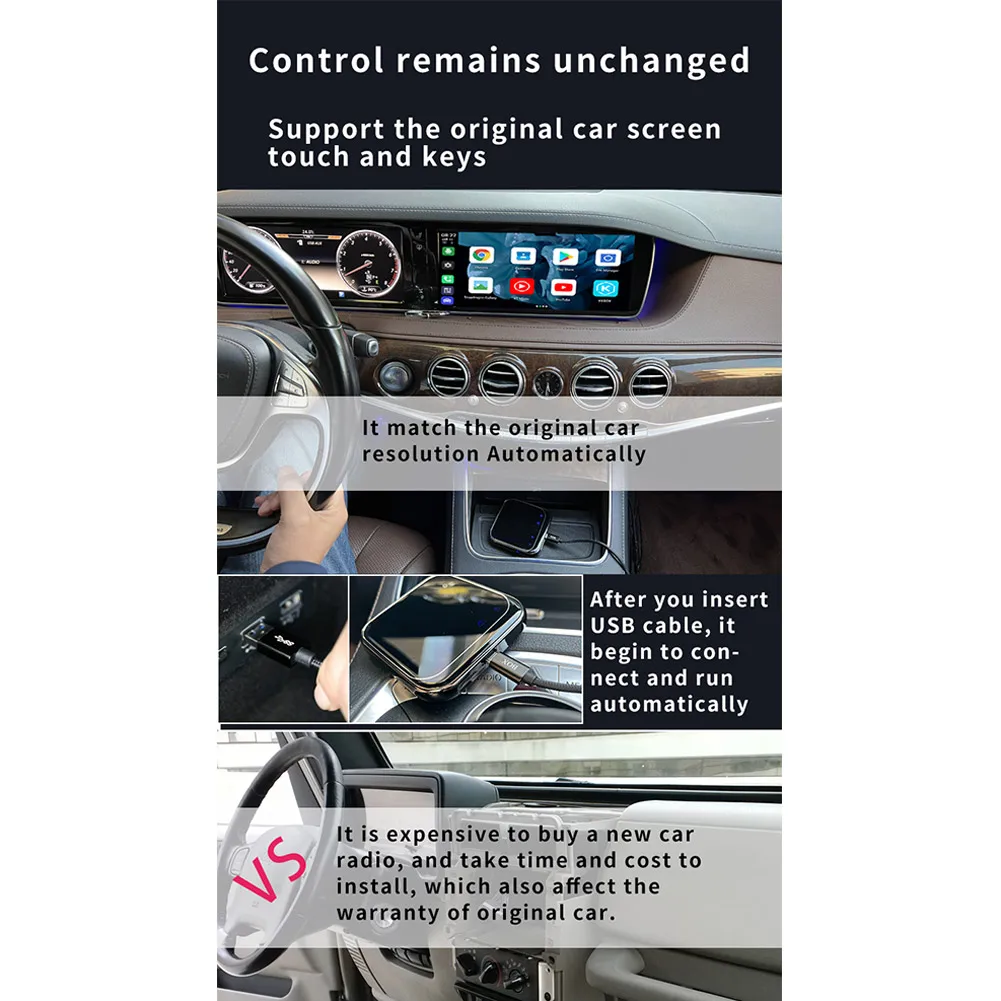 

Brand New CarPlay Mini Ai Box 4+64G LTE Wifi Wired To Wireless Applepie Module Auto AN 10.0 GPS Player BT5.0(black)