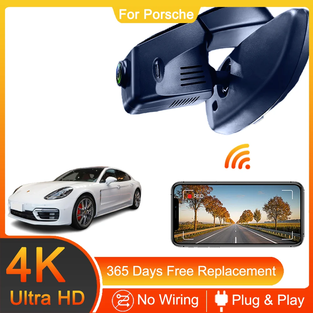 4K WiFi Dash Camera for Porsche Cayenne Panamera Macan Taycan Cayman 911 Turbo 718 Boxster 2010 to 2022,Car Dash Cam Dashcam