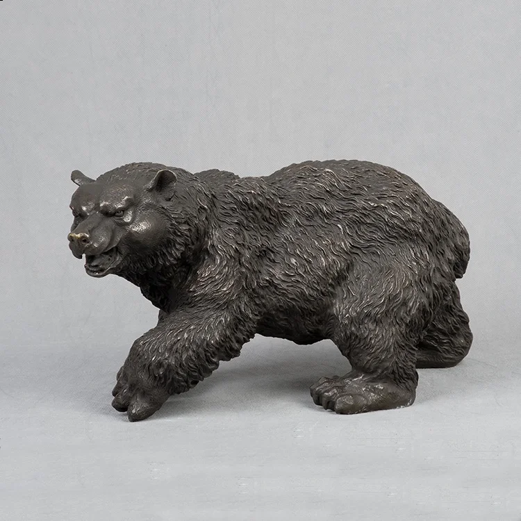 

Casting grizzly bronze walking bear statue sculpture for decoration