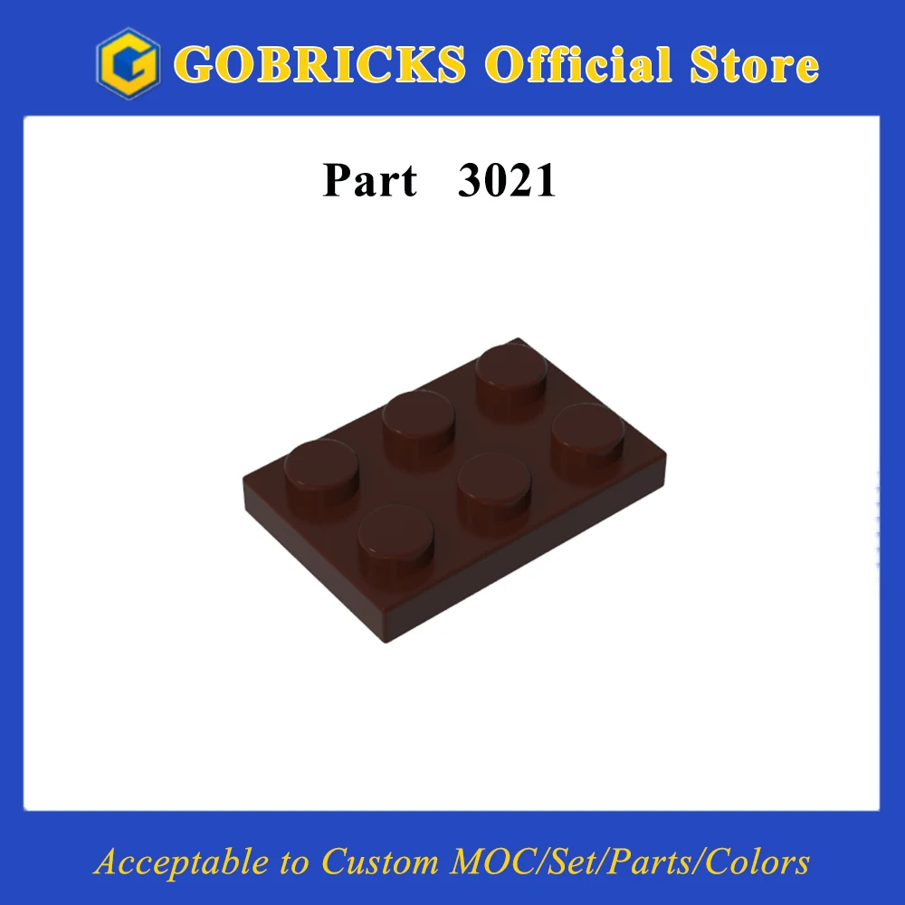 Фото Gobricks 1 шт. MOC пластина 2x3 кирпичи, совместимые с моделью 3021 03021, детали строительных блоков, детские сборки головоломки, игрушки на день рождения №1