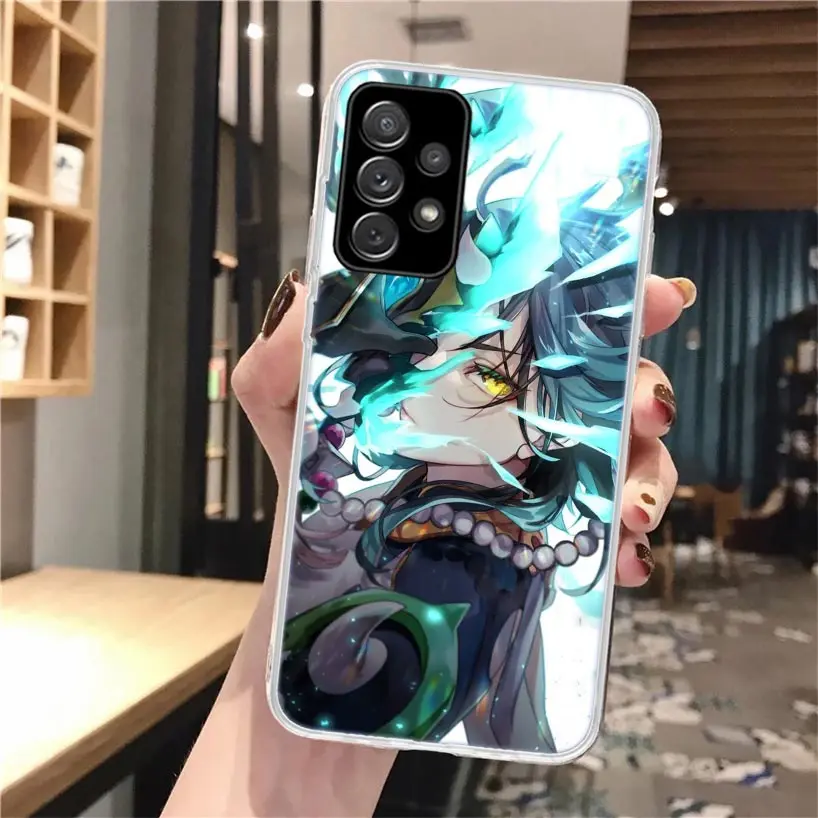 Ударопрочный Мягкий чехол Xiao Genshin для Samsung Galaxy A52 A53 A54 A12 A13 A14 A22 A23 A24 A32 A33 A34 A72 A73 A42 A43