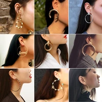 fashion creative exaggerated earrings geometric round personality business earrings earrings