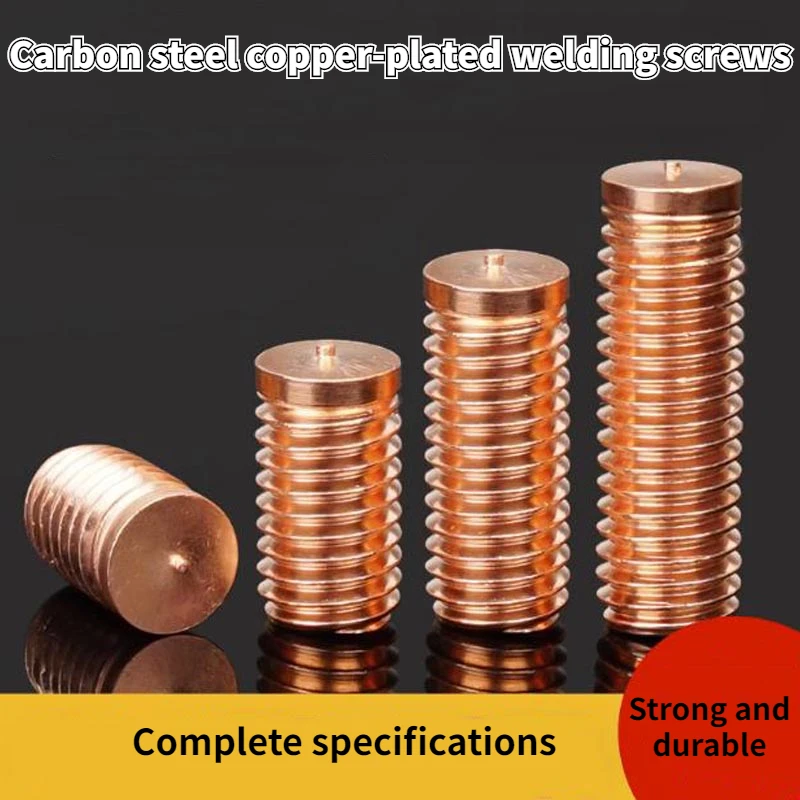 

10-50PCS M3 M4 M5 M6 M8 High Quality Carbon Steel Copper Plated Stud Weld Spot Welding Screw Solder Point Bolt Metric Thread