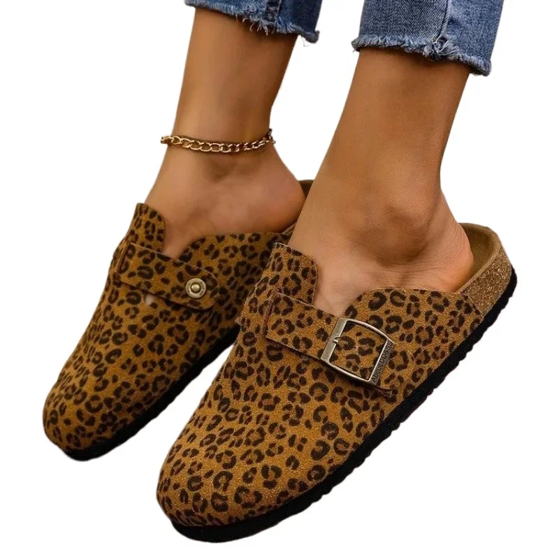 Женская обувь 2024 женские тапочки с закрытым носком уличные повседневные пряжкой