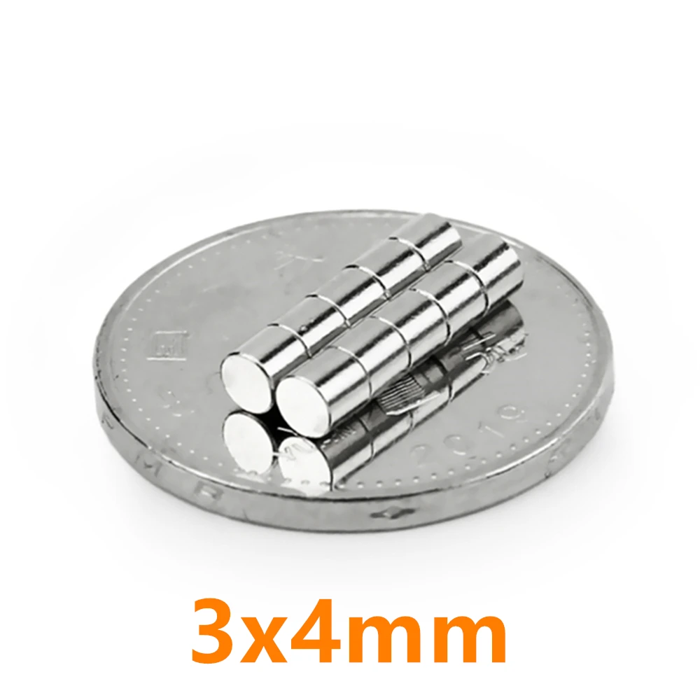 

500pcs Strong Round 3*4mm N35 Rare Earth Neodymium Magnet Art Craft Fridge 3x4mm