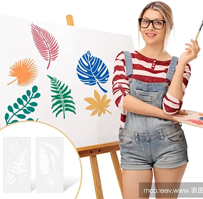 

16 Pieces Painting Stencil Sheet Hollow Template Students Practice