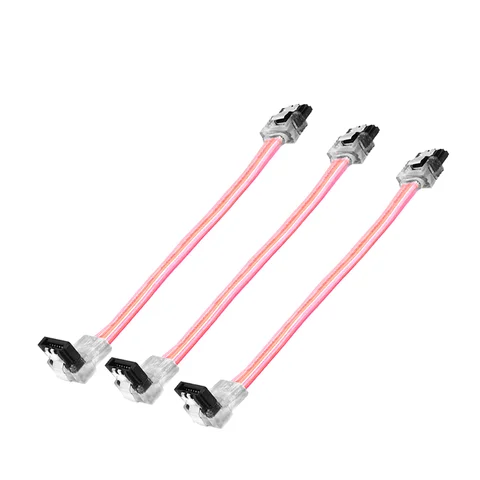 0,1 м/0,3 м/0,5 м/0,7 м/1 м SATA 6 Гб/с кабель, 90 градусов до 180 градусов SATA III 6 Гб/с кабель передачи данных с защелкой прозрачный розовый 50 см