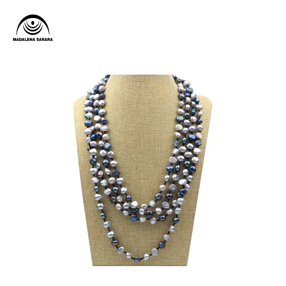 Элегантное ожерелье MADALENA SARARA AA 7-8 мм барочный пресноводный жемчуг натуральное розовое фиолетовое ожерелье Простой стиль 20 дюймов