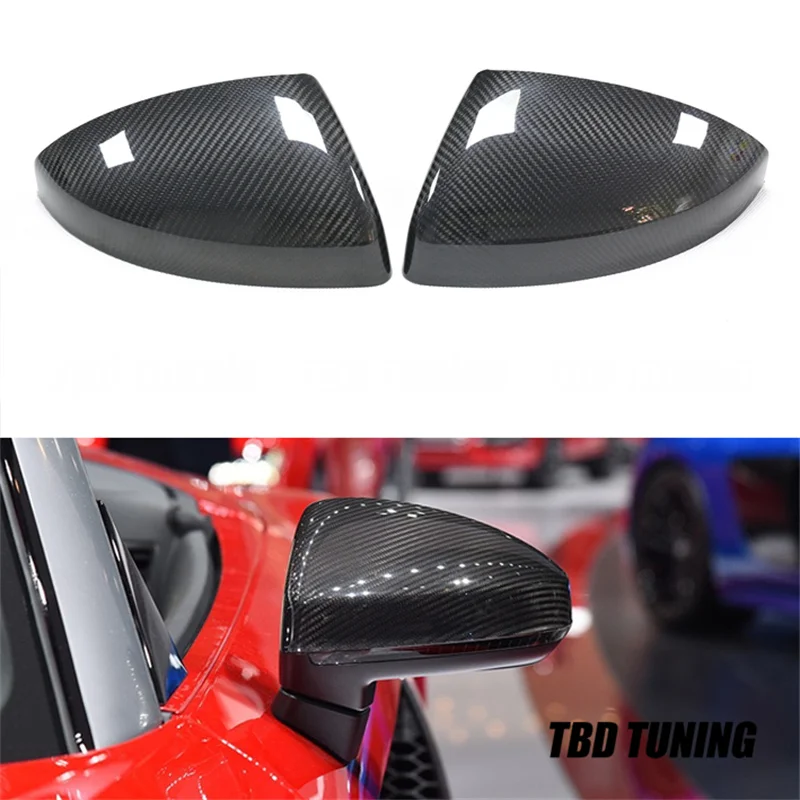 

R8 Side Mirror Caps For Audi R8 TT TTS MK3 8S Real Dry Carbon Fiber Rear View Mirror Cover Add On Without Lane Assist