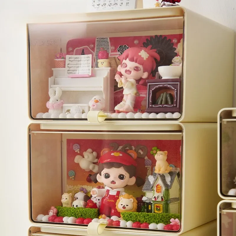 Бытовая глухая коробка для хранения стеллаж выставки товаров пылезащитная