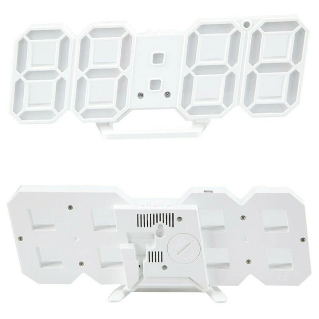 

3D LED Wall Clock Large Digital Wall Clock With Remote Control Alarm Clock Time/Date/Temp Display Wall&Table Clock Modern Design