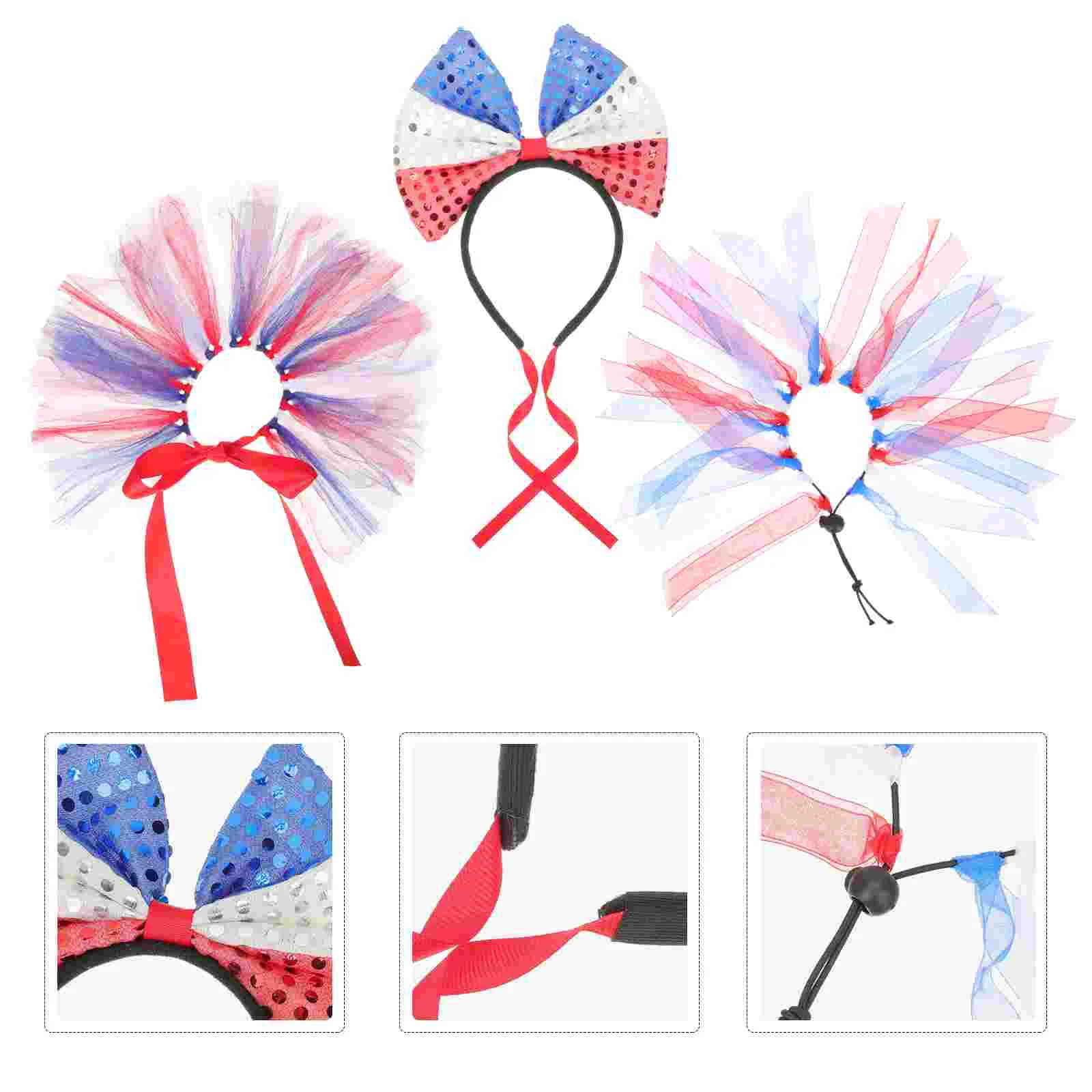

Dog Patriotic July Pet Of Costume Day Independence 4Th Headband Bandana Outfit Fourth Flag Puppy American Tie Bow Supplies