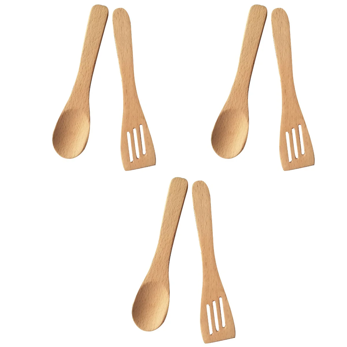 

6 PCs Wooden Spade Spoon Simulated Kitchen Utensil Set Educational Plaything for Children Kids Toddlers