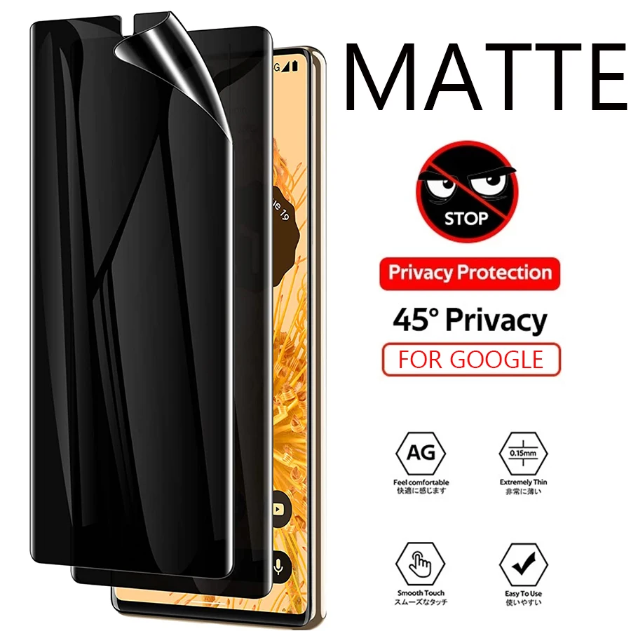 

Антишпионская матовая Гидрогелевая пленка для Google Pixel 2, 7a, 4XL, 5, 6, 8 pro, 3D изогнутая Защита экрана для Pixel 7 pro, 4a, 5a, аксессуары для смартфонов
