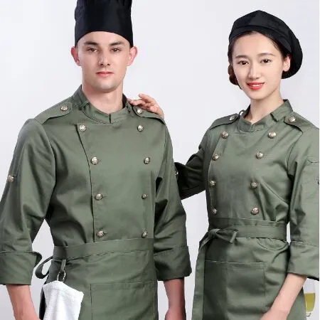 

Profesional chef chef jaket chef pakaian fashion untuk orang dewasa hitam seragam hotel pelayan seragam