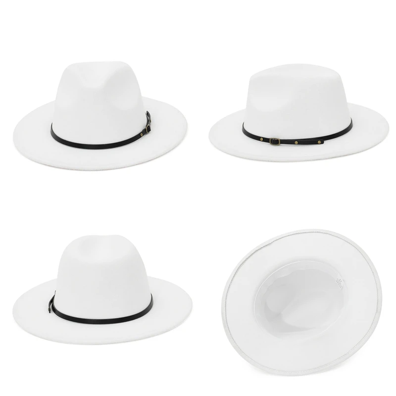 Классическая осенне-зимняя женская шляпа-федора GEMVIE шляпа-Панама с пряжкой для