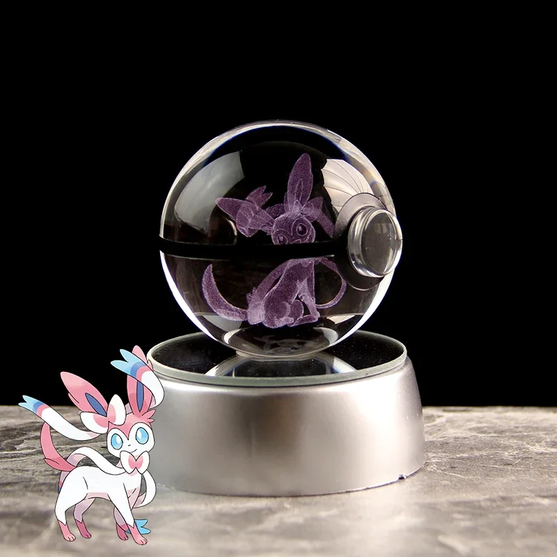 Фото 5 см Sylveon Pokemon хрустальный шар игра коллекционные сувениры игрушки модель подарки на день рождения для детей домашний декор карманный монстр №2