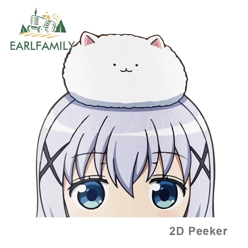 

EARLFAMILY 13 см x 11,6 см Мультяшные автомобильные наклейки для Чино Кафу Peeker Peek аниме виниловые JDM наклейки на окно багажник ноутбука