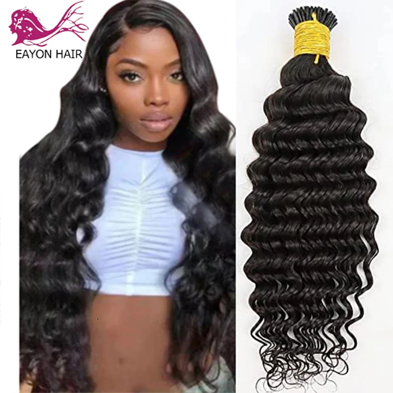 

Brazilian Deep Wave Microlink Hair Extensions For Women I Tip Human Hair Extensions Curly Virgin Itip Microlinks Bundles Hair