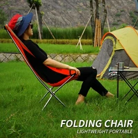 outdoor portable folding chair camping ultra light aluminum alloy moon chair camping fishing leisure beach chair