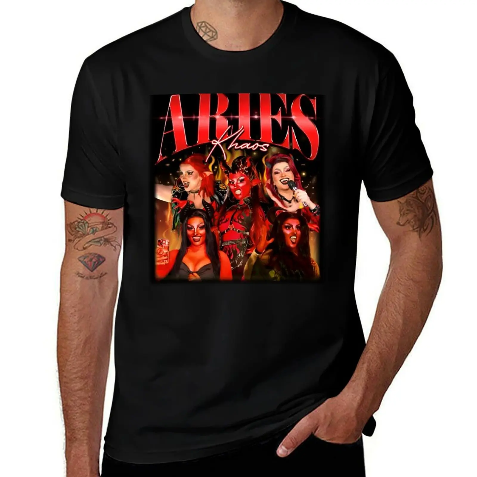 Фото 100% Aries shirt 90’s tshirt personalised Khaos t Shirt cotton T-Shirt №1