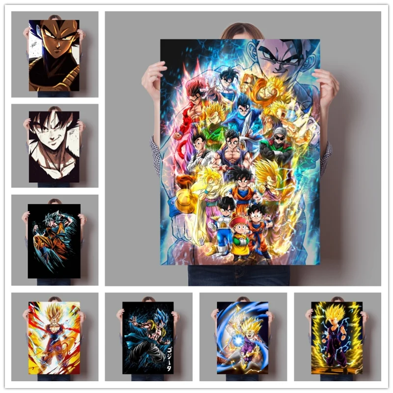 Купи Japanese Anime Dragon Ball Son Goku Poster Paintings Kraft Paper Wall Art Prints Vintage Home Decor Birthday Present Kids Room за 394 рублей в магазине AliExpress