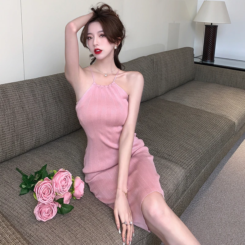 Женская юбка с лямкой на шее привлекательная обтягивающая в стиле ретро во