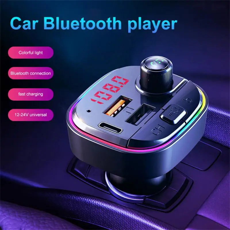 

Зарядное устройство Qc3.0 + PD для быстрой зарядки, автомобильный Bluetooth MP3-плеер светильник льная сигарета с подсветкой RGB, атмосферсветильник, а...