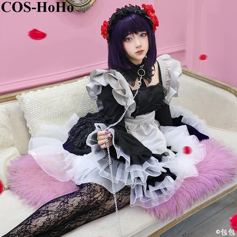 

COS-HoHo Anime My Dress-Up Darling Kitagawa Marin Lovely Maid Dress Elegant Uniform Cosplay Costume Party Role Play Outfit Women